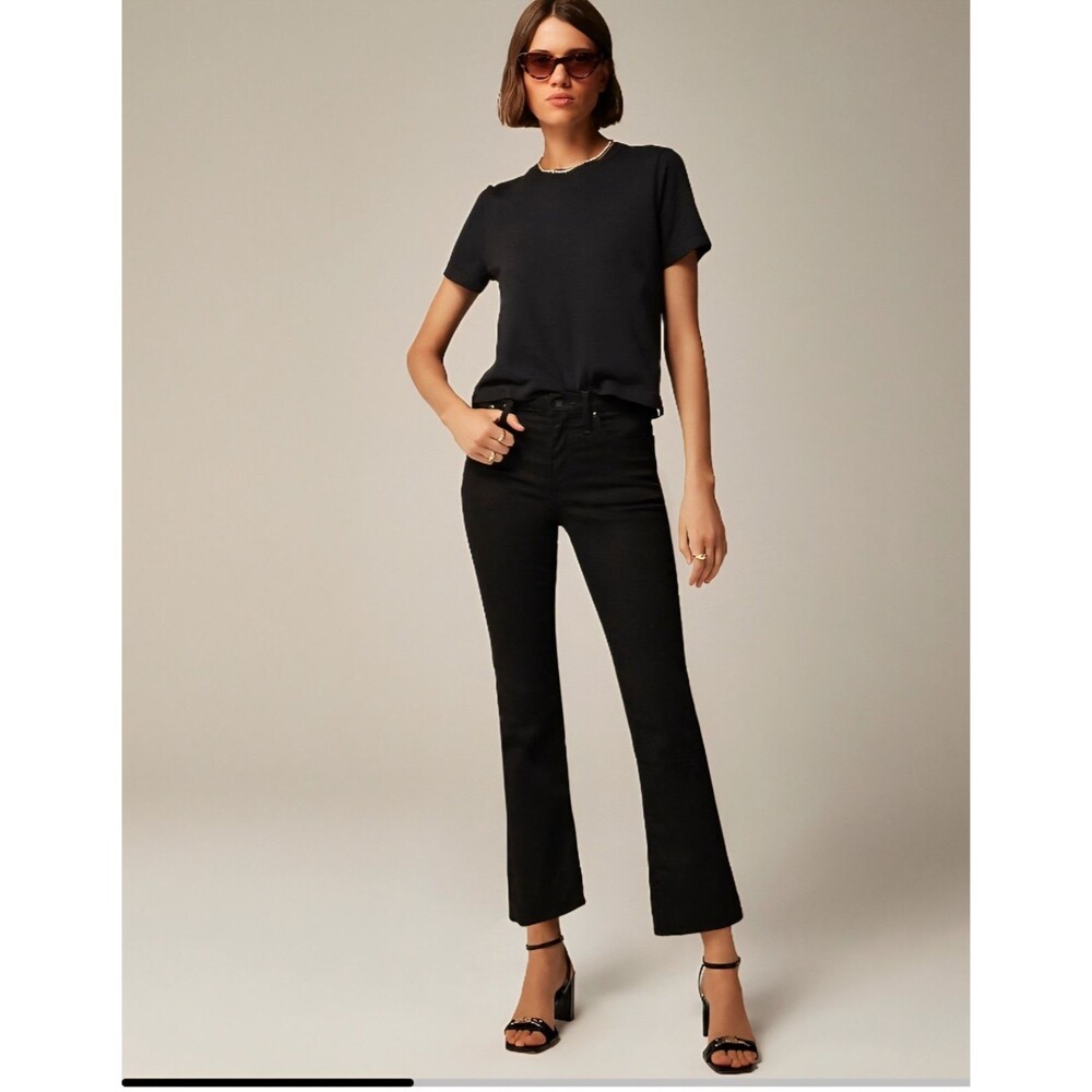 J.Crew '03 Mid-Rise Kickout Jeans Black Kicky Hem High Rise CC527 Size 28 NWT